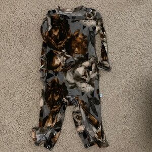 Posh Peanut Kids One Piece - Black and Brown Floral